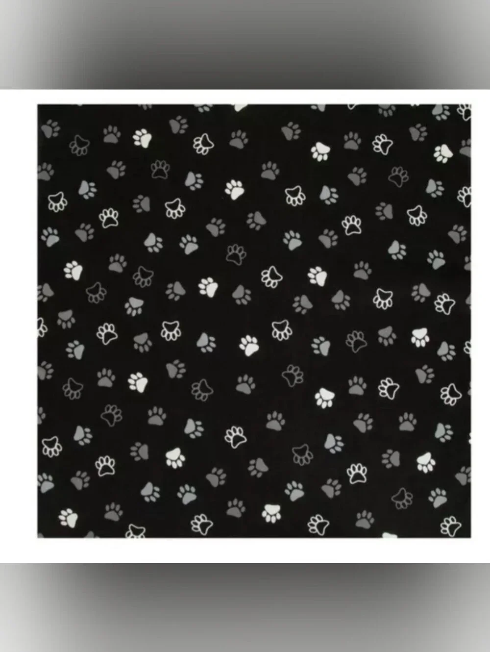 Bandana Black & Grey Paw Print